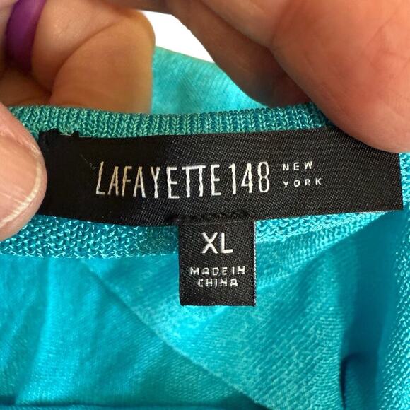 Lafayette 148 Sweater Tank Blue Coastal Preppy Prep Beach Fishermancore XL - Picture 5 of 9